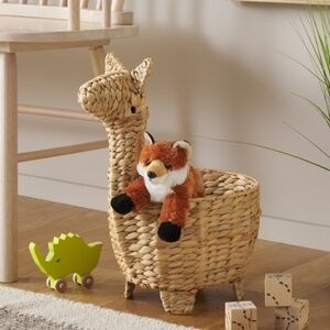 Wicker Llama Small Basket Home Decor Plant Stand